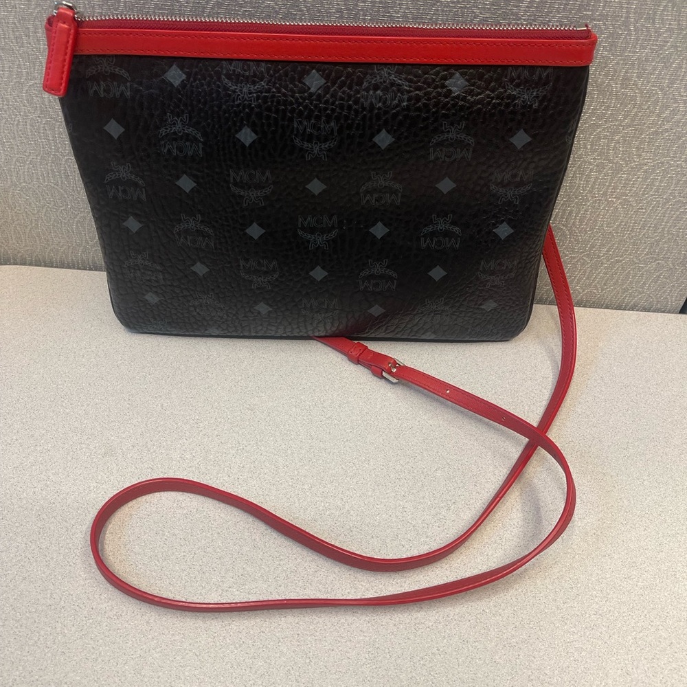 MCM Black and Red Crossbody